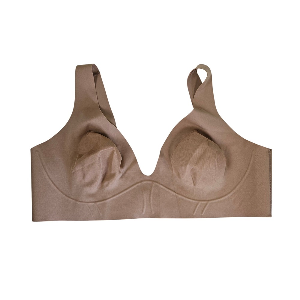 Skims Bonded Corset Plunge Bralette 4X Nude Beige Wireless‎ Bra